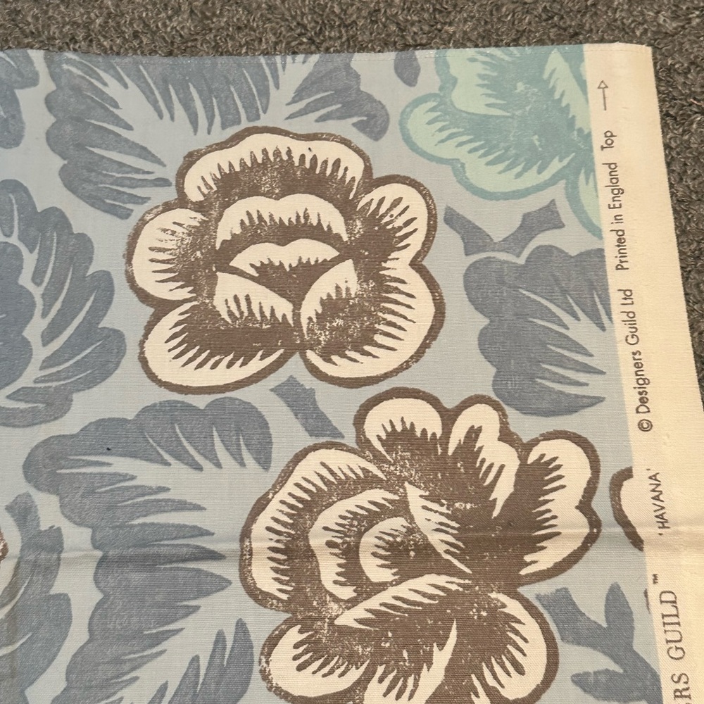 Designers Guild Fabric Sample Remnant Havana 100% Cotton Blue Washable - Picture 11 of 16